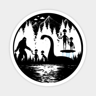 Bigfoot Loch Ness Monster And ALiens Magnet